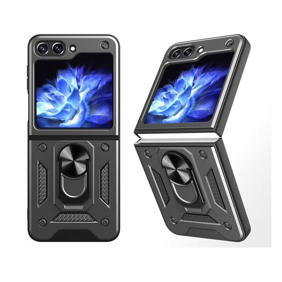 Бронированный Чехол до Samsung Galaxy Z Flip5 5G, Nox Case Ring, чёрный