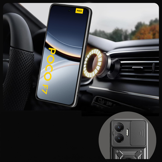 Чехол NOX Camera Slide Xiaomi Poco F7, CamShield Slide, чёрный
