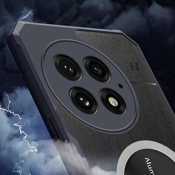 Чехол для OnePlus 13, с магнитной пластиной, прозрачный / черный