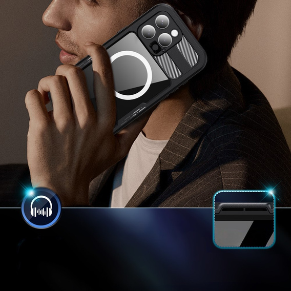 IP68 Водонепроницаемый чехол для iPhone 16 Pro Max, SHELLBOX MagSafe, чёрный