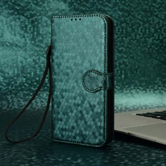 Чохол-фліп для Xiaomi Redmi 15C 4G/LTE, Wallet Rhombus, зелений