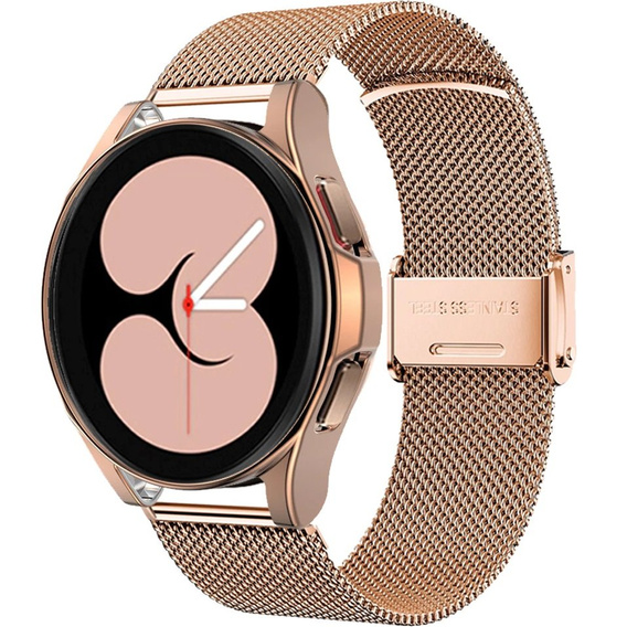 Металический браслет с чехлом для часов Samsung Galaxy Watch 4 Classic 46mm, Rose Gold