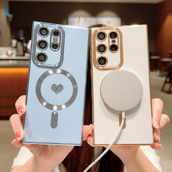 Чехол для Samsung Galaxy S22 Ultra, MagSafe Heart, синий