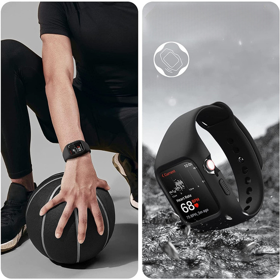 Ремінець + чохол Suritch для Apple Watch 4/5/6/7/8/SE 44/45mm, чорний