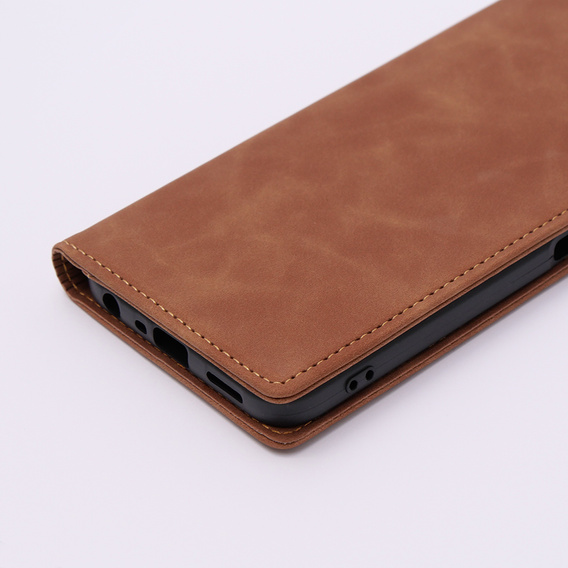 Чехол для Oppo A78 5G, ERBORD Vintage, бумажник с клапаном, коричневый