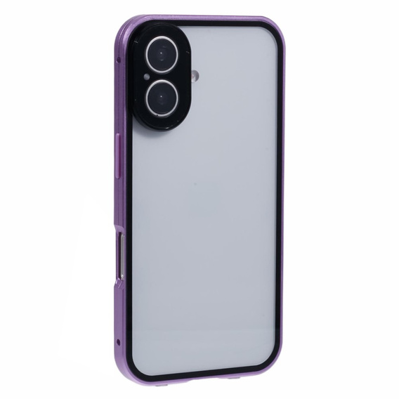 Чохол для iPhone 16, Magnetic Dual Glass, фіолетовий