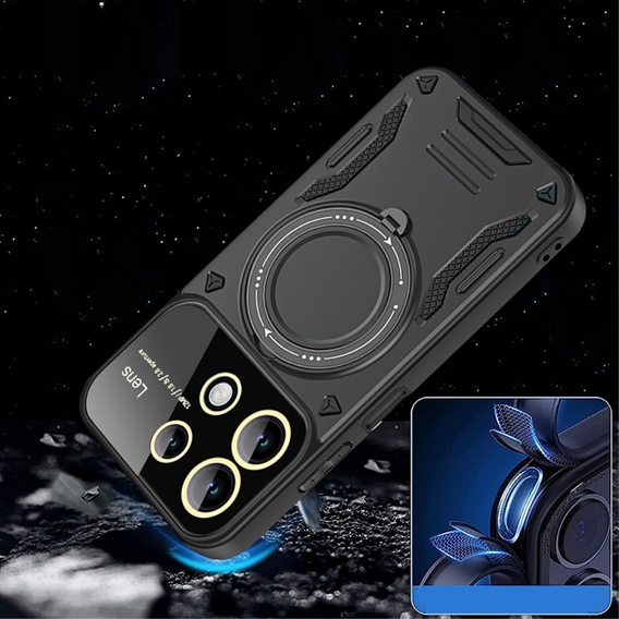 Броньований чохол для Xiaomi Redmi Note 13 Pro 4G / Xiaomi Redmi Note 14S / Xiaomi Poco M6 Pro 4G, CamShield MagSafe, чорний