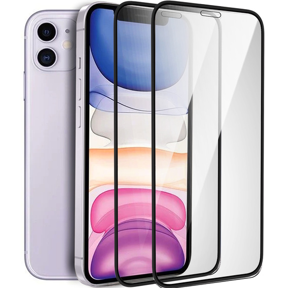 2x Загартоване скло для iPhone XR / 11, ERBORD 3D для всього екрану