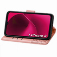 Откидной чехол для T Phone 3 5G, Butterfly, розовый rose gold