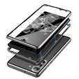 Чехол для Samsung Galaxy S23 Plus, Magnetic Dual Glass, серебряный