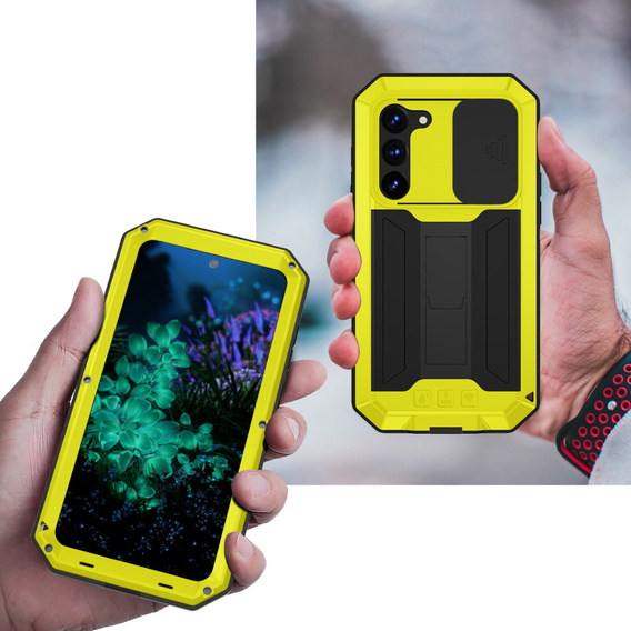 Бронированный чехол для Samsung Galaxy S23 Plus, R-JUST CamShield Slide, жёлтый