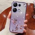 Чехол для Xiaomi Redmi Note 13 Pro 4G / Xiaomi Redmi Note 14S / Xiaomi Poco M6 Pro 4G, Glitter Flower, фиолетовый