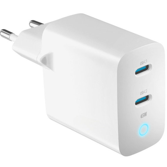 Зарядное устройство Forcell 65W GaN 2x USB C 1x USB A , White