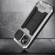 Чехол для iPhone 14 Plus, R-JUST CamShield Slide, бронированный, серебряный / черный