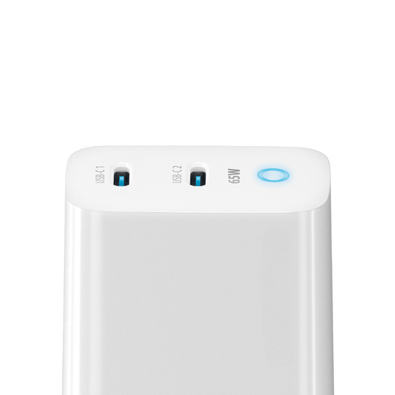Зарядное устройство Forcell 65W GaN 2x USB C 1x USB A , White