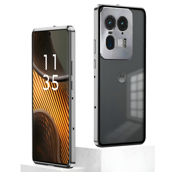 Чохол для Motorola Edge 50 Ultra, Frame Case, сріблястий