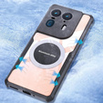 Чехол для Motorola Edge 50 Ultra, с магнитной пластиной, прозрачный / черный