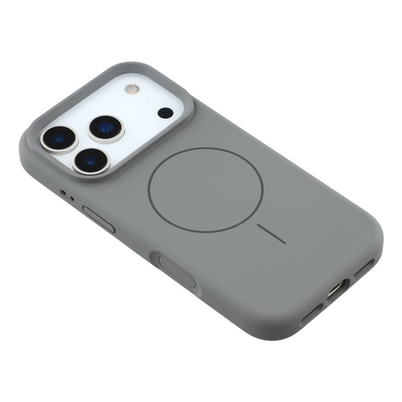 Силиконовый чехол для iPhone 17 Pro, для MagSafe, противоударный, серый