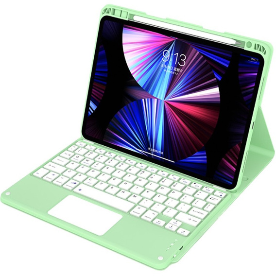 Чехол + клавиатура iPad Air 10.9 4 2020 / 5 2022, Touchpad, зелёный
