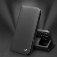 QIALINO кожаный бумажник флип-кейс для iPhone 17 Pro Max - черный
