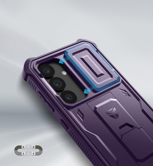 Броньований чохол для Samsung Galaxy S25, Dexnor Full Body (Two Frames), фіолетовий