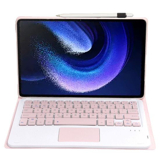 Чехол + клавиатура Xiaomi Pad 6 / 6 Pro, Touchpad, розовый