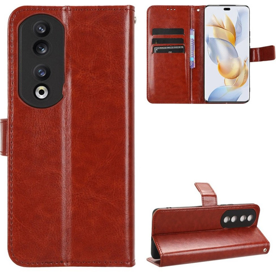 Футляр з клапаном для Honor 90, Crazy Horse Wallet, коричневий