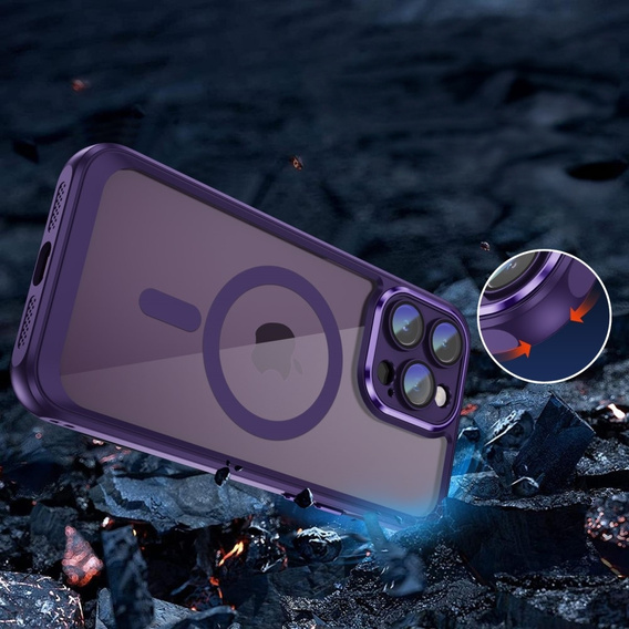 Чехол для iPhone 15 Pro, ERBORD Impact Guard, MagSafe, тёмно-фиолетовый