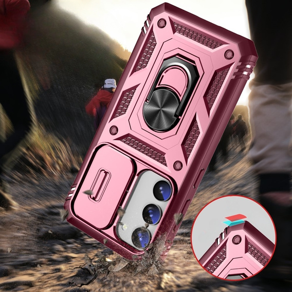 Чехол NOX Camera Slide Samsung Galaxy S23 Plus, CamShield Slide, розовый / красный