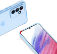 Чехол для Samsung Galaxy A15 4G / 5G, Electro heart, синий + полное клеевое керамическое стекло