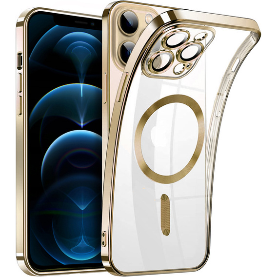 Чохол для iPhone 12 Pro, Electro MagSafe, золотий + Скло на екран
