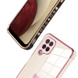 Чехол до Samsung Galaxy A12 / M12 / A12 2021, Electro heart, розовый rose gold
