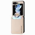 Чохол для Samsung Galaxy Z Flip7 FE / Z Flip6, Card Slot Ring Case, бежевий