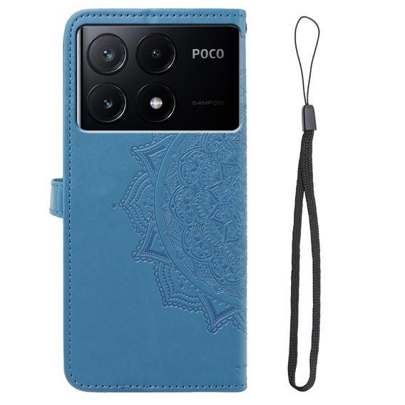 Откидной чехол для Xiaomi Poco X6 Pro 5G, Mandala, розовый rose gold