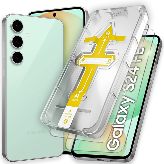 2x Закаленное стекло для Samsung Galaxy S24 FE, ERBORD Easy App 9H Screen Protector