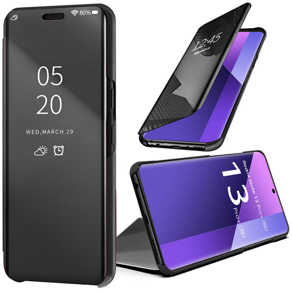 Чехол до Xiaomi Redmi Note 13 Pro+, Clear View, чёрный