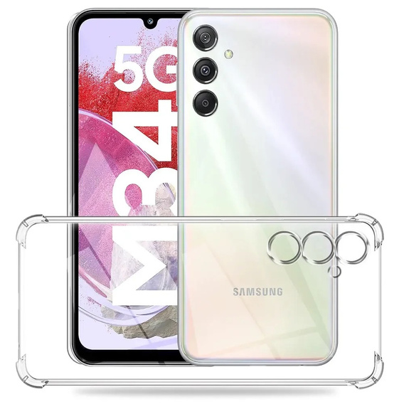 Чехол для Samsung Galaxy M34 5G, Anti-Shock, прозрачный + стекло 9H