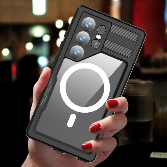 Водонепроницаемый чехол для Samsung Galaxy S24 Ultra, Redpepper, для MagSafe, чёрный
