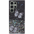Чехол для Samsung Galaxy S24 Ultra, Glitter Butterfly, чёрный