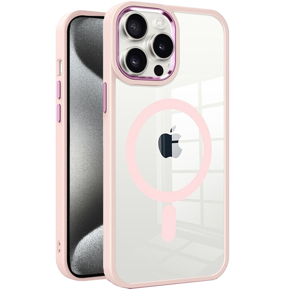 Магнітний чохол Magsafe для iPhone 15 Pro, рожевий