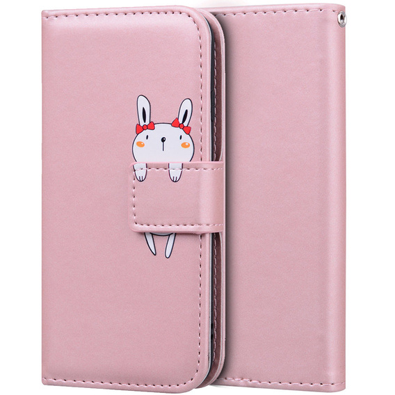 Чехол Wallet до Motorola Moto E20/E30/E40, Bunny, Pink