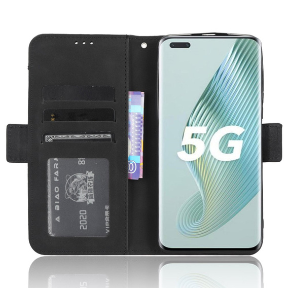 Откидной чехол для Honor Magic 5 Pro 5G, Card Slot, чёрный
