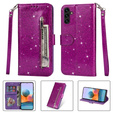 Откидной чехол для Samsung Galaxy A35 5G, Wallet Zipper Pocket Glittery, фиолетовый