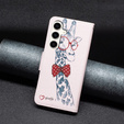 Откидной чехол для Samsung Galaxy S23 FE, Wallet, Giraffe розовый