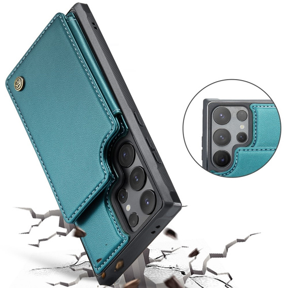 CASE фліп-чохол для Samsung Galaxy S25 Ultra, Litchi Wallet, зелений
