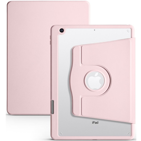 Чехол для iPad 10.2" 2021/2020/2019 (9/8/7 gen.), с местом для стилуса, поворачивающийся на 360°, розовый