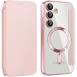 Откидной чехол для Samsung Galaxy S25 FE, RFID Wallet MagSafe CamShield, розовый