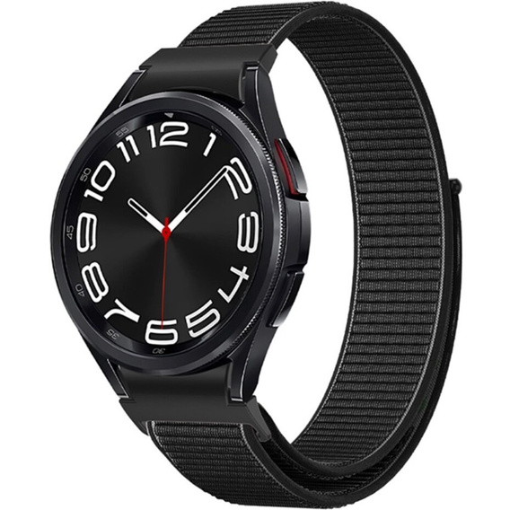 Нейлоновый ремешок для Samsung Galaxy Watch 4/5/6 40/42/43/44/45/46/47 мм, чёрный
