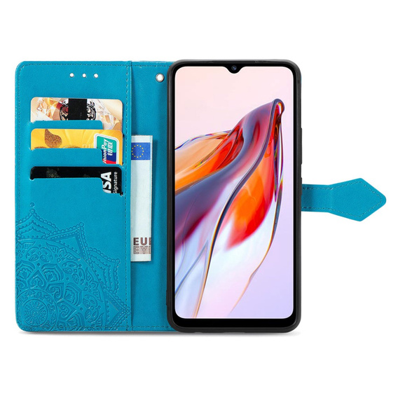 Откидной чехол для Xiaomi Redmi 12C, Mandala, синий