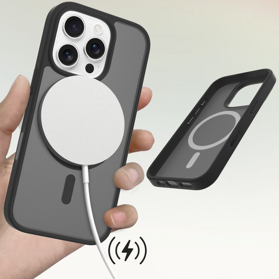 Чохол ERBORD з MagSafe для iPhone 16 Pro Max, Matte Case, з активною кнопкою, матовий / чорний